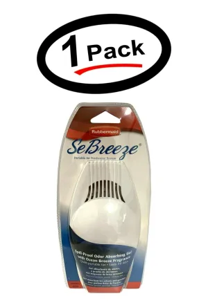 1 Rubbermaid SeBreeze Portable Air Freshening Ocean Breeze Fan System Gel