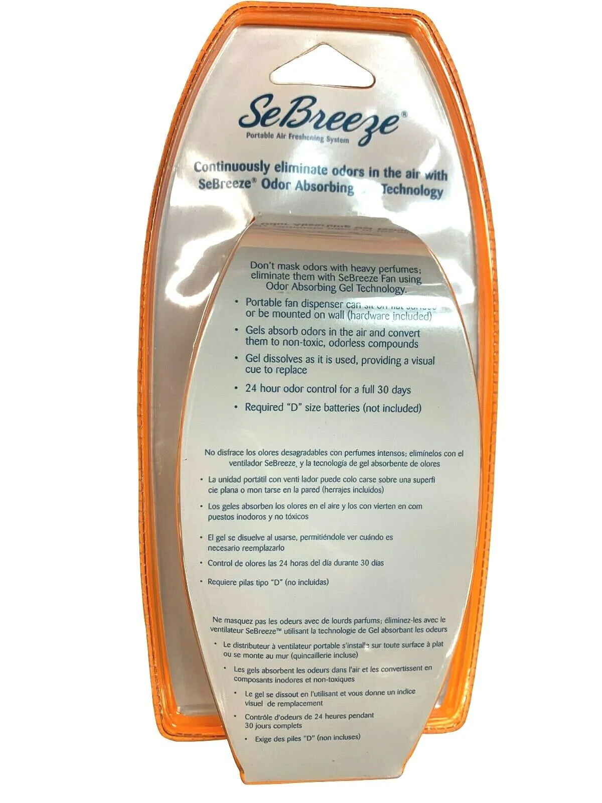 1 Rubbermaid SeBreeze Portable Air Freshening Ocean Breeze Fan System Gel