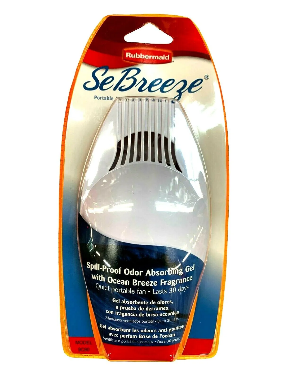 1 Rubbermaid SeBreeze Portable Air Freshening Ocean Breeze Fan System Gel