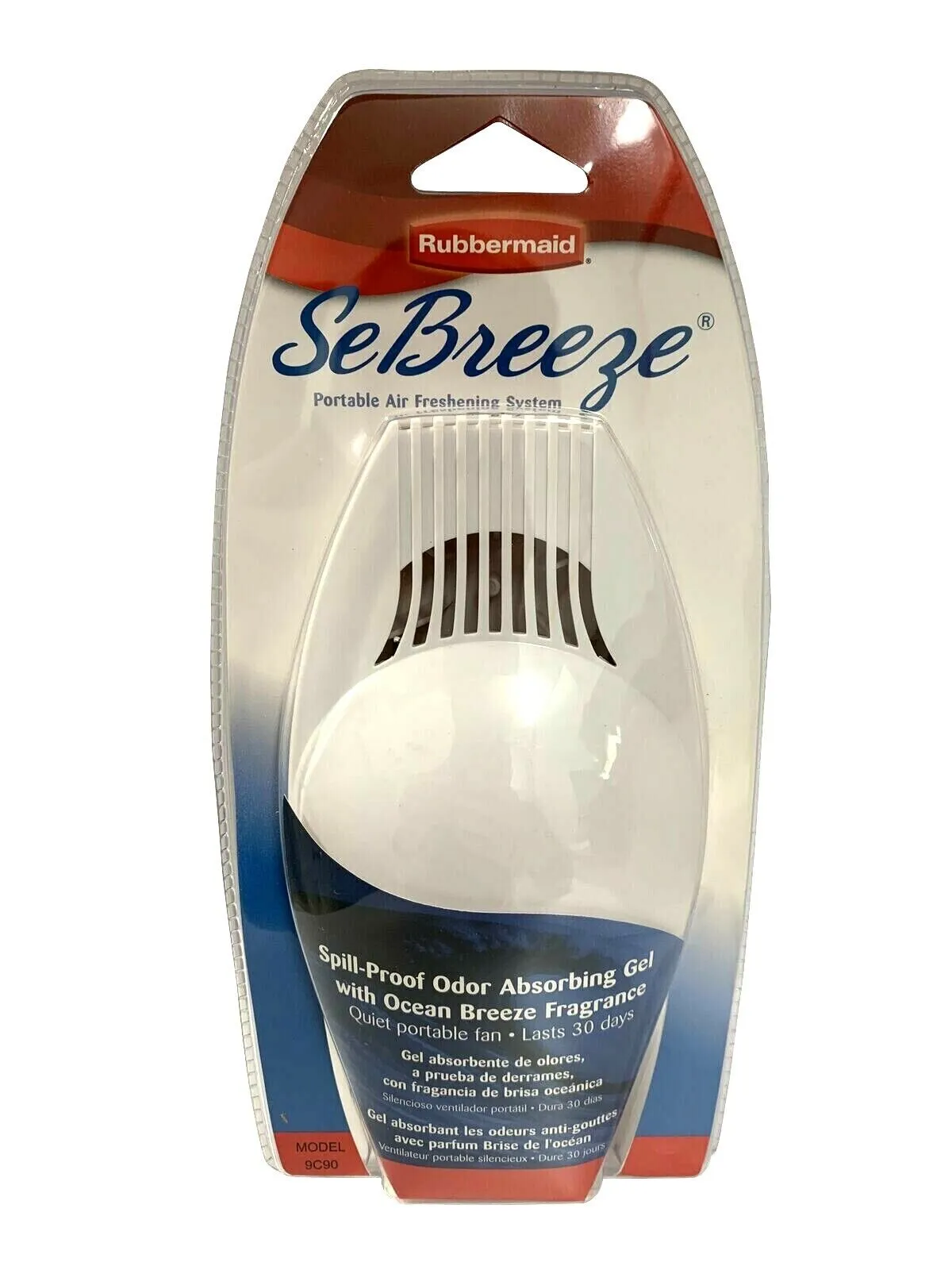 1 Rubbermaid SeBreeze Portable Air Freshening Ocean Breeze Fan System Gel