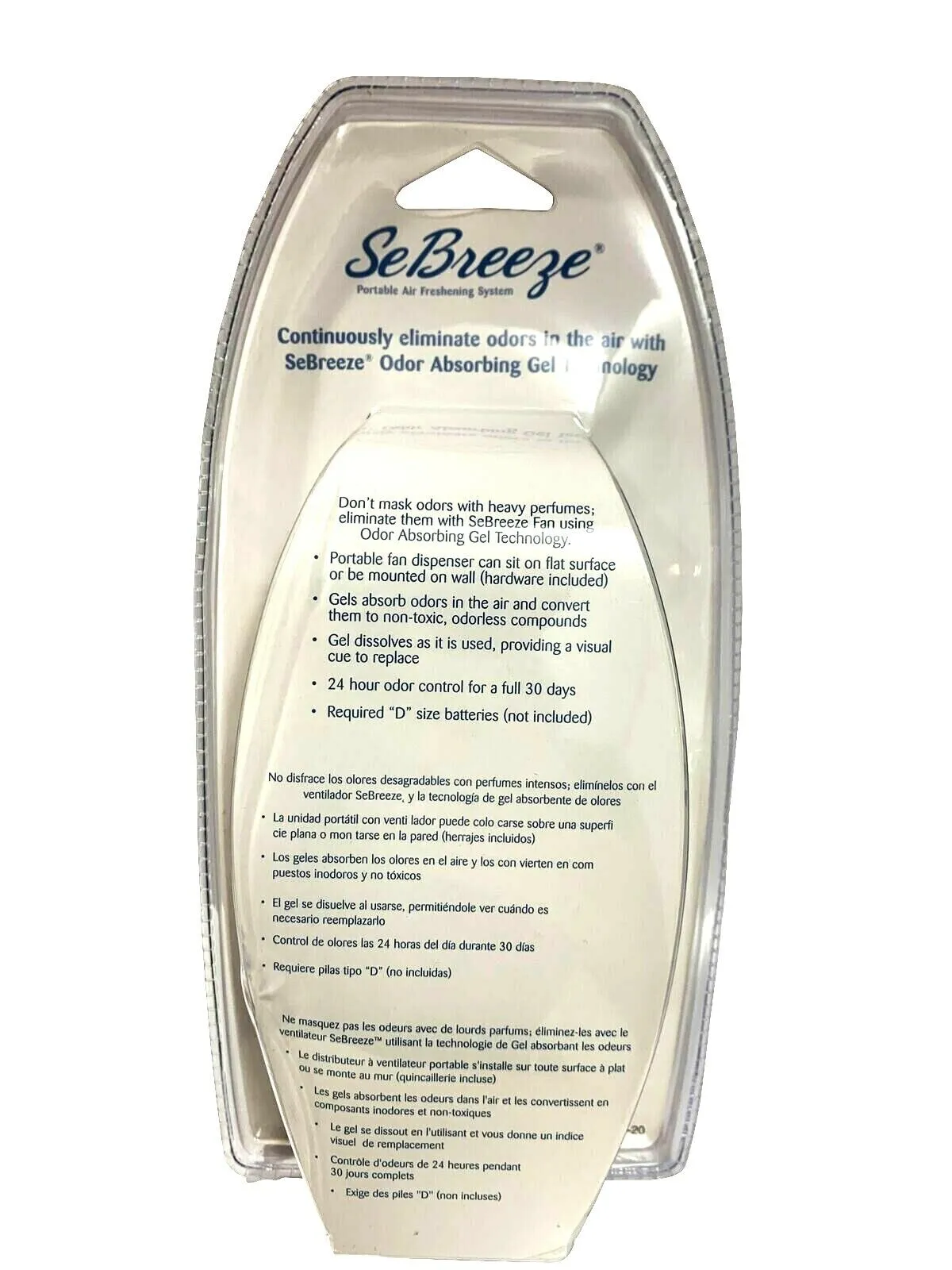 1 Rubbermaid SeBreeze Portable Air Freshening Ocean Breeze Fan System Gel