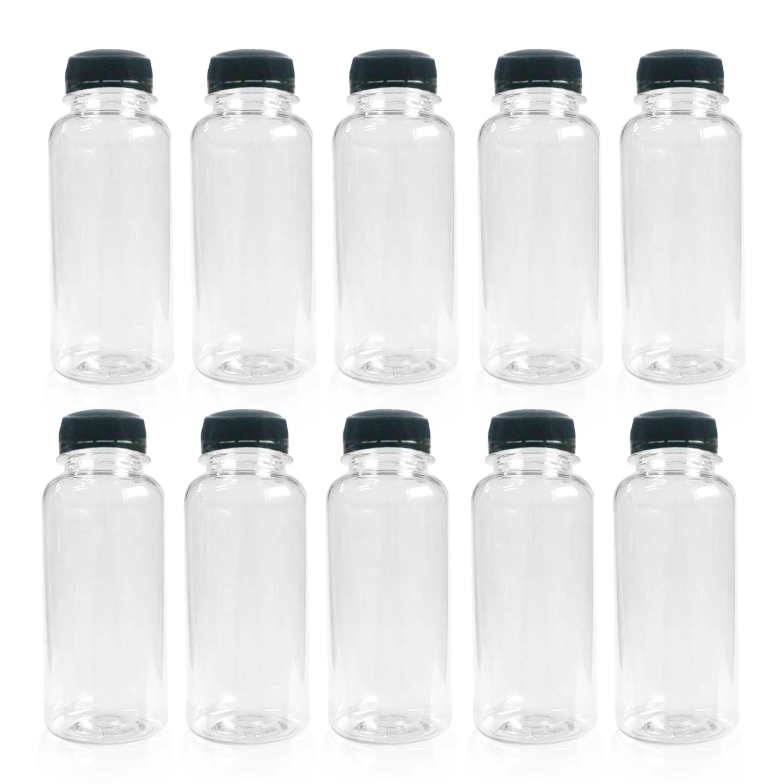 250ml Round Clear Plastic Bottles  PET With 38mm Lids Tamper Evident