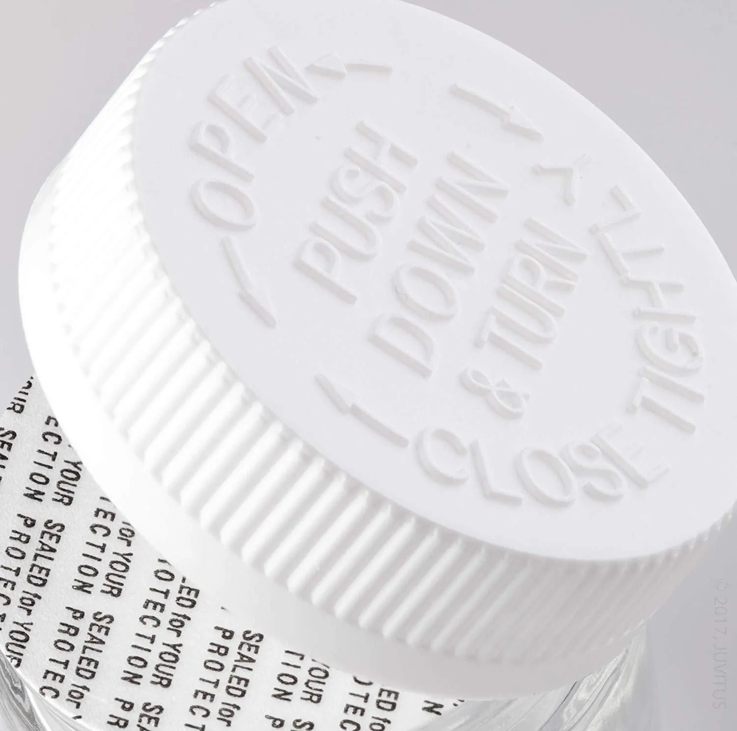 8 oz Clear Plastic Wide Mouth Packer Bottle with Child Resistant White Push and Turn Lid (6 Pack)
