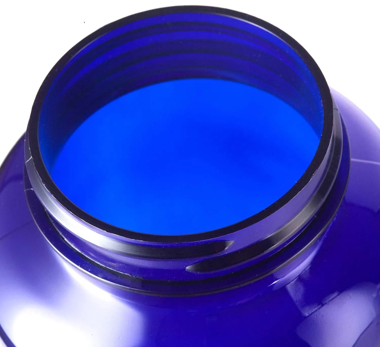 8 oz Cobalt Blue Plastic Wide Mouth Packer Bottle with White Lid (6 pack)