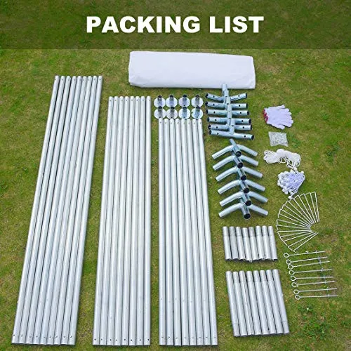 ADVANCE OUTDOOR 10 x 20 FT Heavy Duty Carport Car Canopy Garage Boat Shelter Party Tent, Adjustable Height from 6.0ft to 7.5ft, White