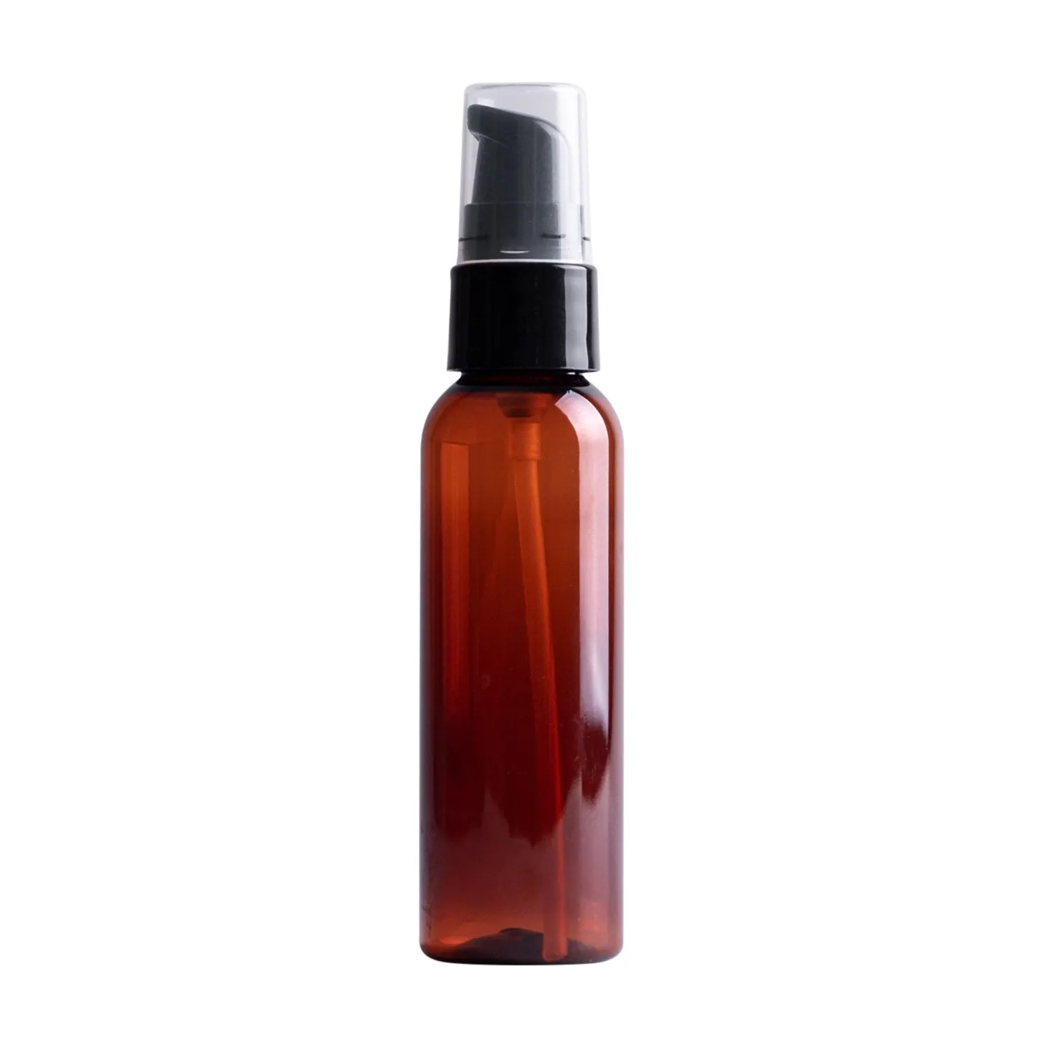 Amber Plastic Bottle with Black Treatment Pump