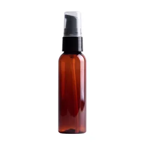 Amber Plastic Bottle with Black Treatment Pump