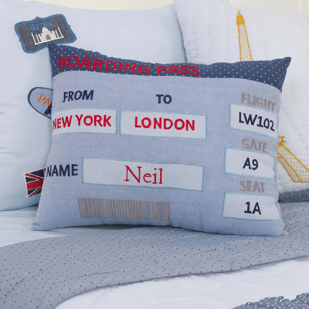 Around The World (Blue) Kids Bedding Set, Ages 3 to 15