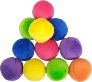 Bright Bag O Balls Refill (10 Mini or Medium Squeaky Balls) Interactive Plush Dog Toy - by Loopies