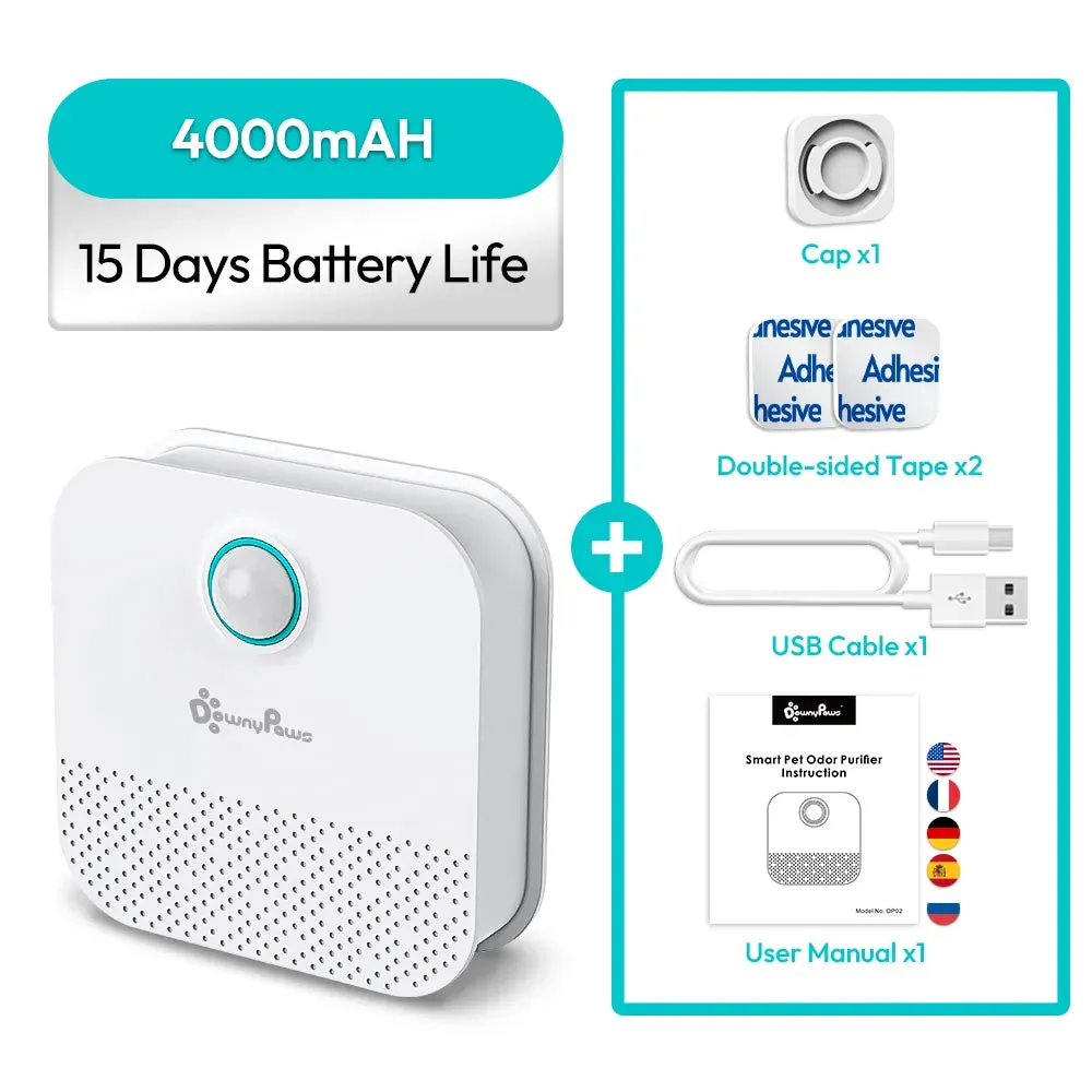 Cat Odor Purifier 4000mAh Smart Cat Odor Purifier For Cat Litter Box Deodorizer