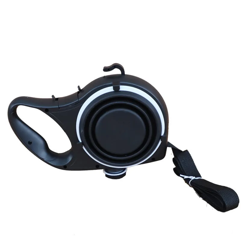 Dog Leash Automatic Retractable with Water Bottle Bowl