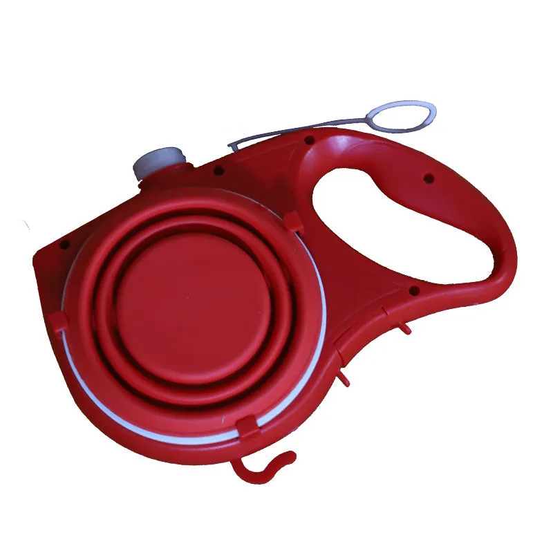 Dog Leash Automatic Retractable with Water Bottle Bowl