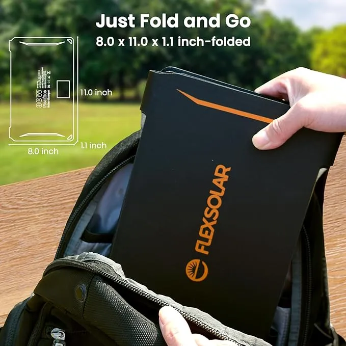 FlexSolar® E30 Portable Solar Phone Charger | 30W