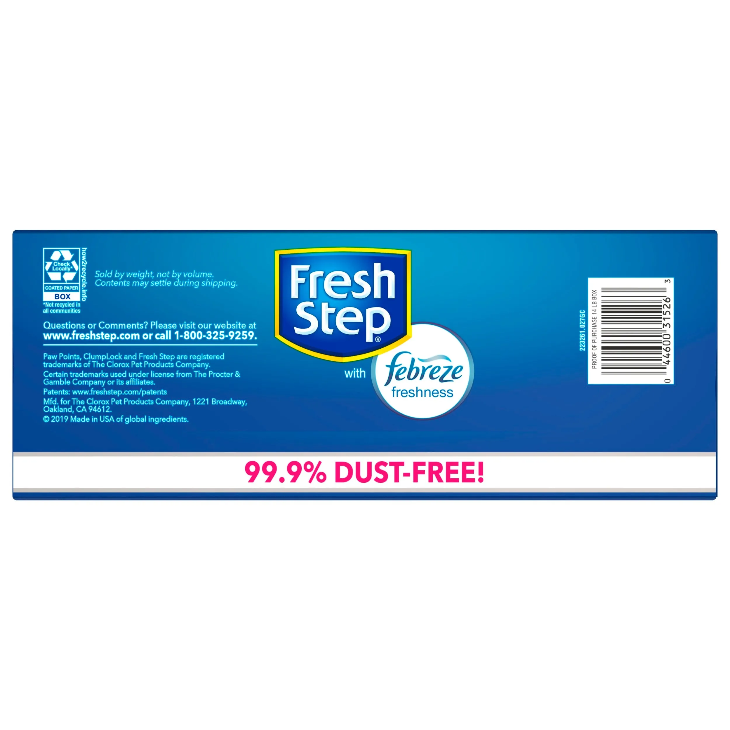 Fresh Step Extreme Scented Litter with the Power of Febreze, Clumping Cat Litter - Mountain Spring, 14 lbs