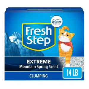 Fresh Step Extreme Scented Litter with the Power of Febreze, Clumping Cat Litter - Mountain Spring, 14 lbs
