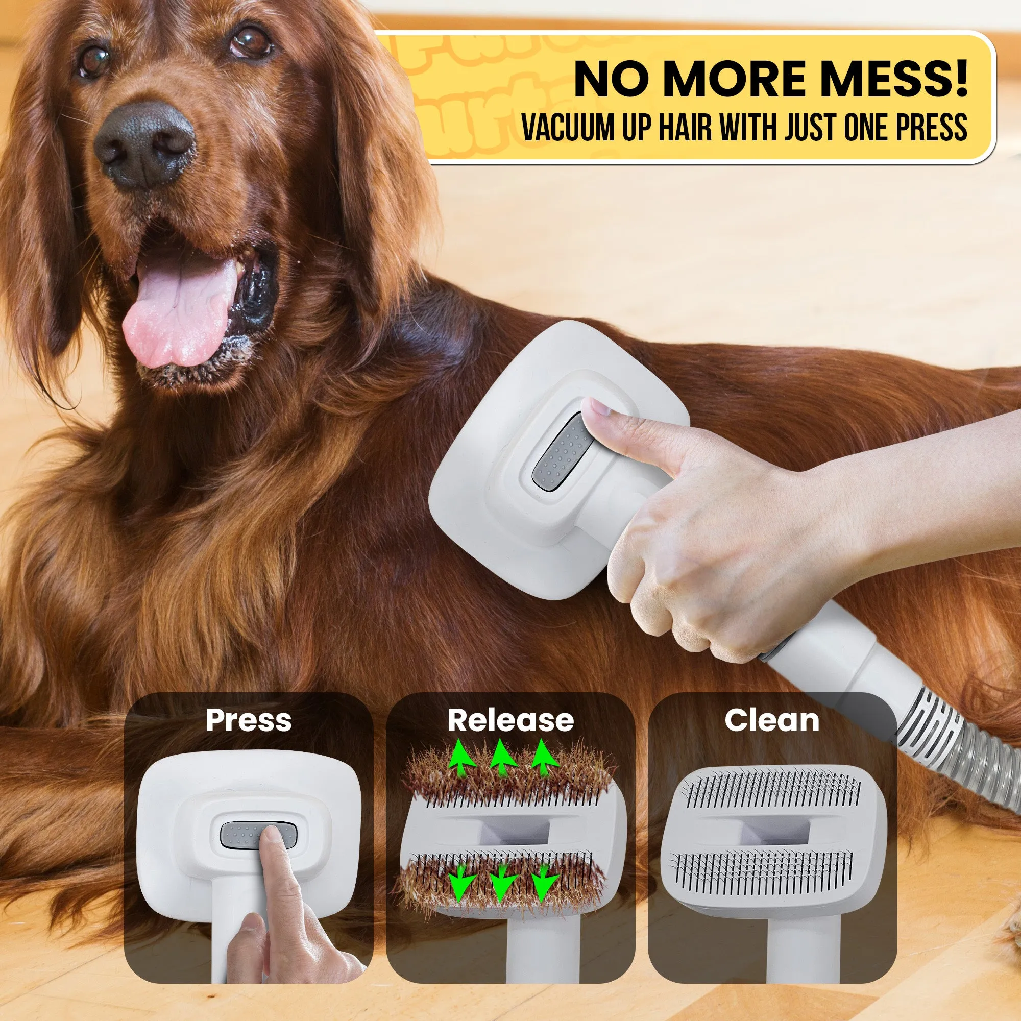 Furtastic 8-in-1 XL Pet Grooming Kit Vacuum Cleaner