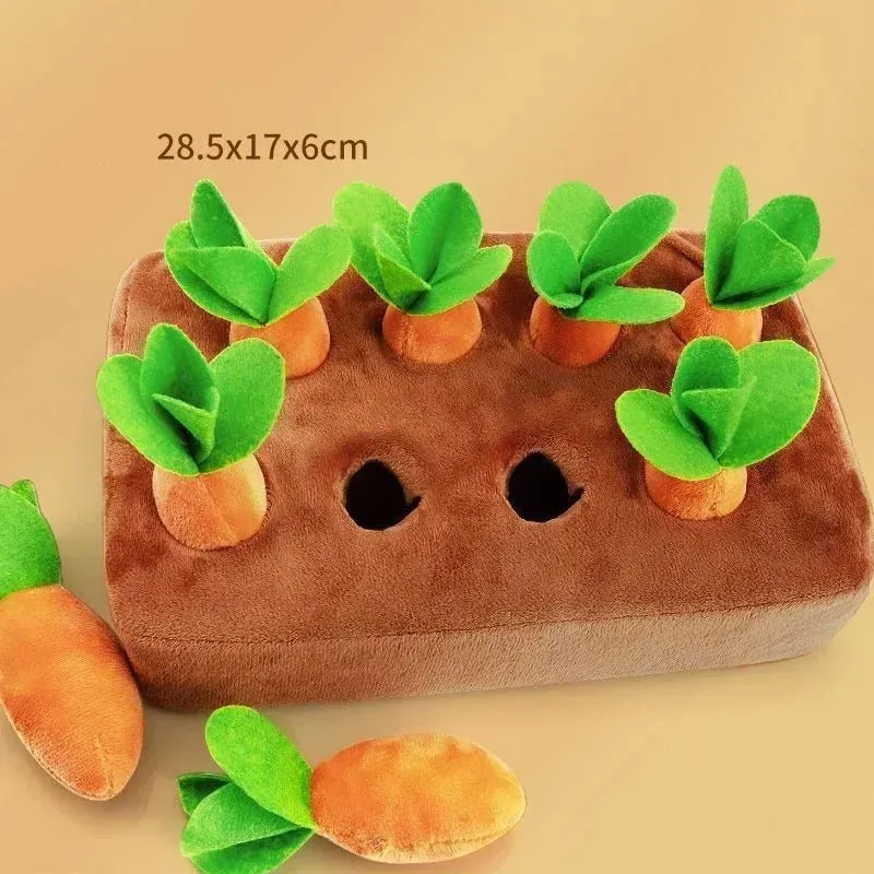 Interactive Carrot Snuffle Mat for Dogs – Plush Toy Field with Pullable Radishes, Perfect for Fun & Mental Stimulation