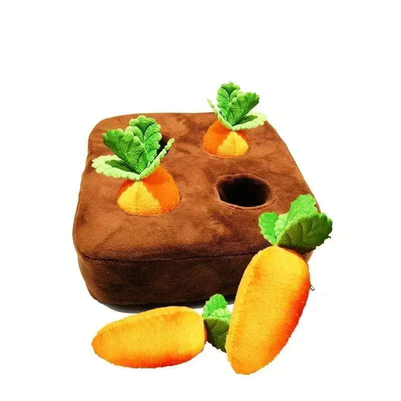 Interactive Carrot Snuffle Mat for Dogs – Plush Toy Field with Pullable Radishes, Perfect for Fun & Mental Stimulation
