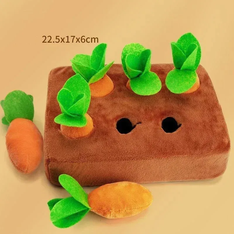 Interactive Carrot Snuffle Mat for Dogs – Plush Toy Field with Pullable Radishes, Perfect for Fun & Mental Stimulation