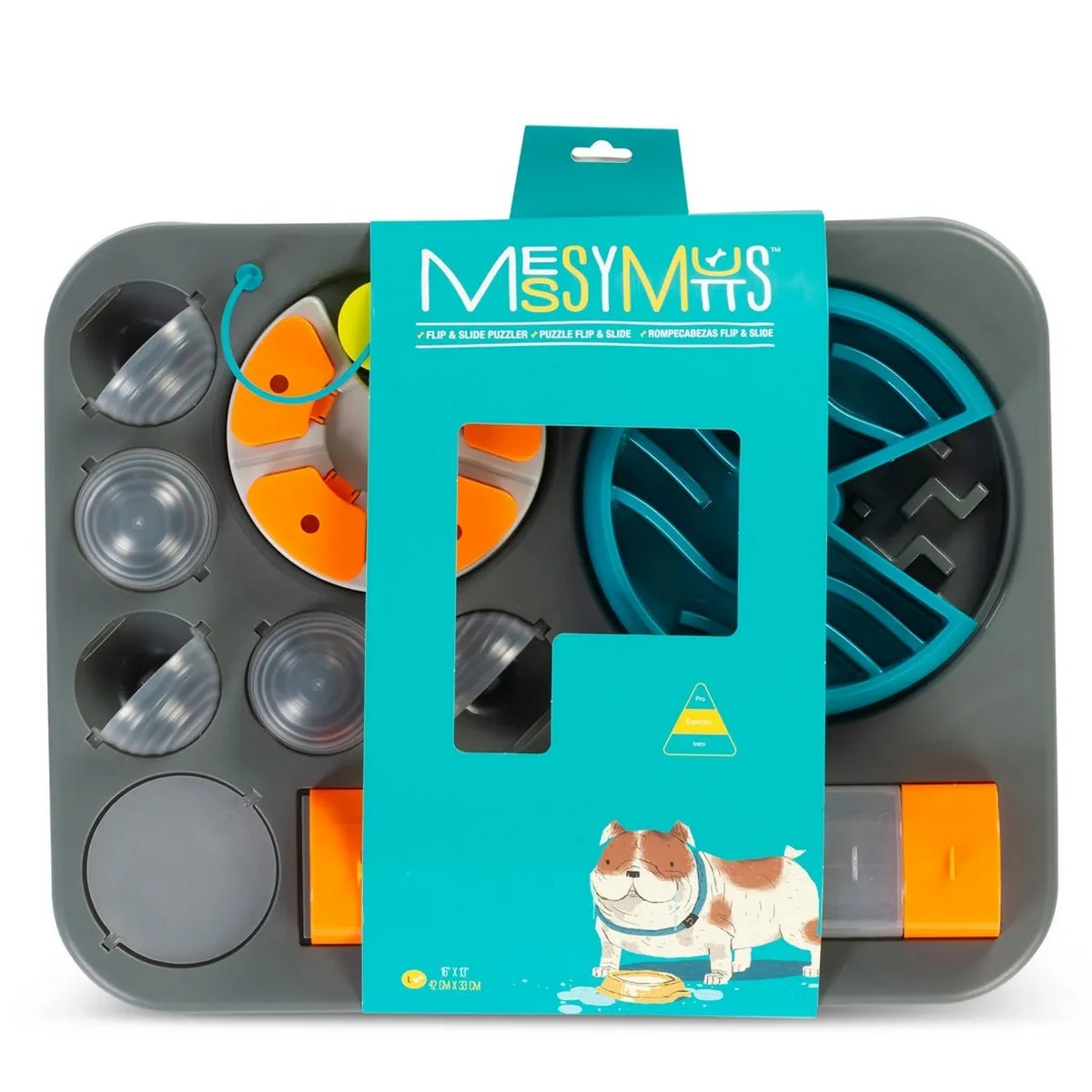 Messy Mutts Flip'n Slide Puzzler Large Dog Puzzle 16.5" x 13"