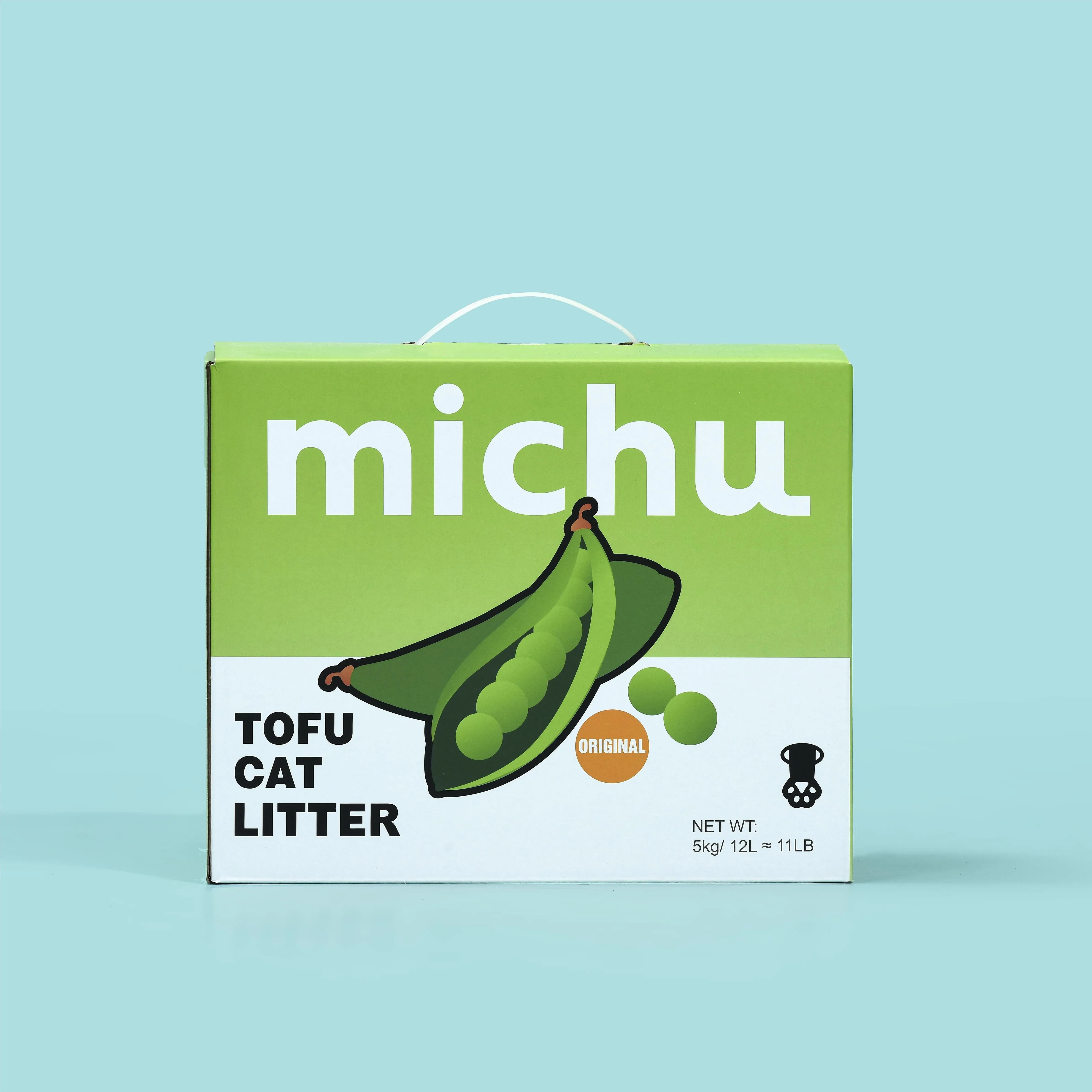Michu Tofu Cat Litter Gen3 - Natural Clumping Tofu-Based Formula - Value Box 5 kg