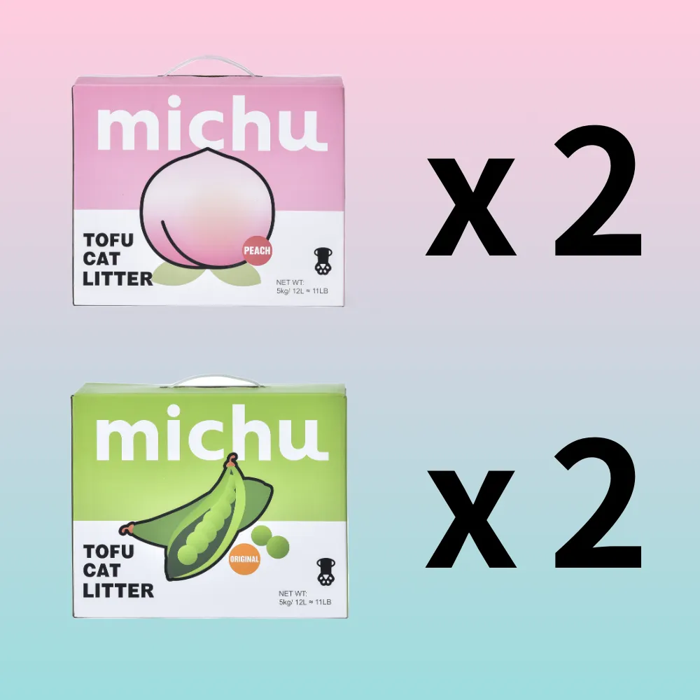 Michu Tofu Cat Litter Gen3 - Natural Clumping Tofu-Based Formula - Value Box 5 kg