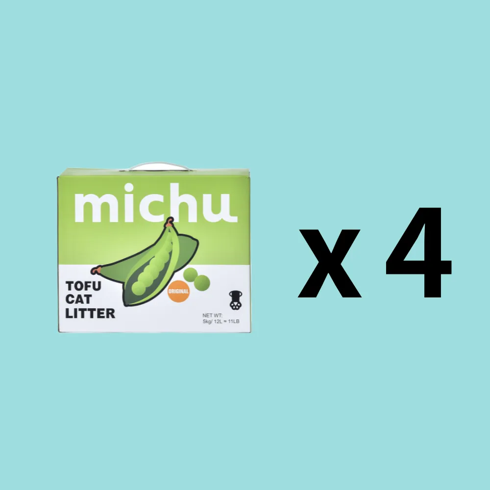 Michu Tofu Cat Litter Gen3 - Natural Clumping Tofu-Based Formula - Value Box 5 kg