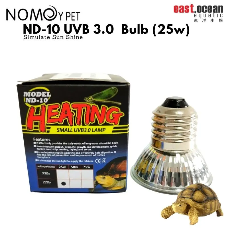NOMOYPET ND-10 UVB 3.0  Bulb (25w/50w) - Simulate Sun Shine