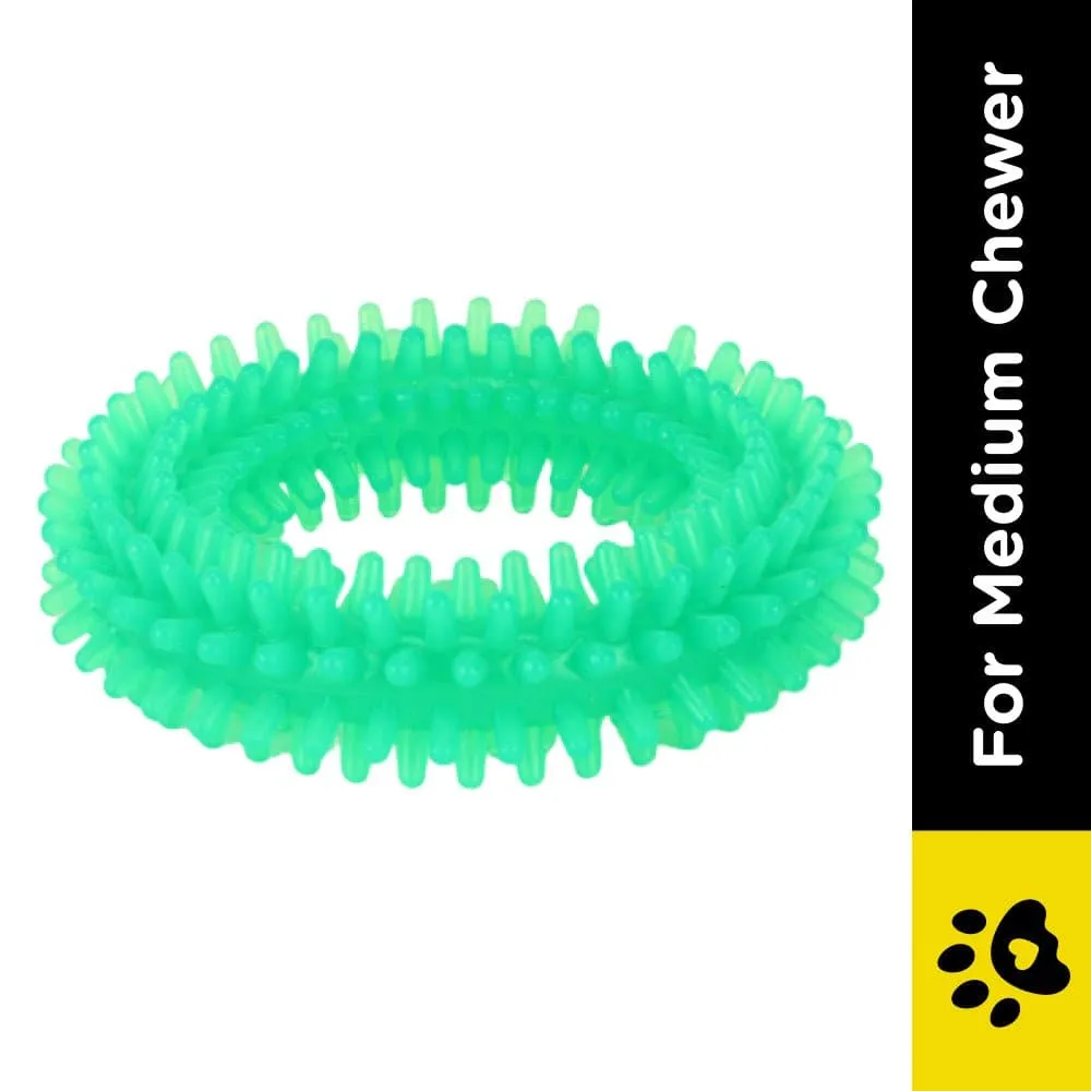 Pedigree Dentastix Oral Care for Adult (Large Breed of 25 kg ) Treats, Basil Teething Ring Chew Toy and Pet Vogue Bouncy Rubber Ball for Dogs Combo