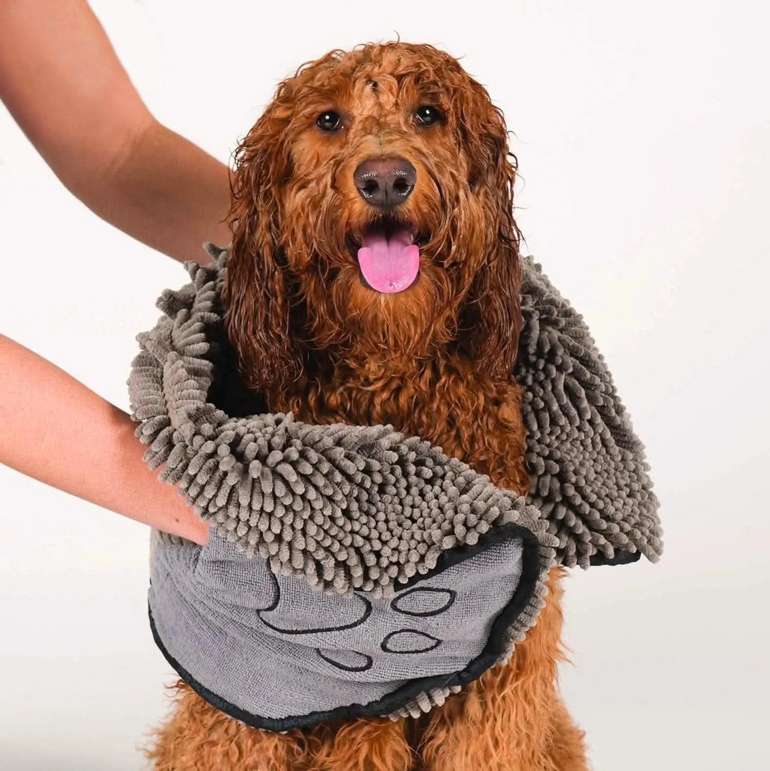 Pet Shammy Towel | Heavy-Duty Microfiber Bath Towel | Quick-Dry Dog & Cat Towel | 13"x31" Grey