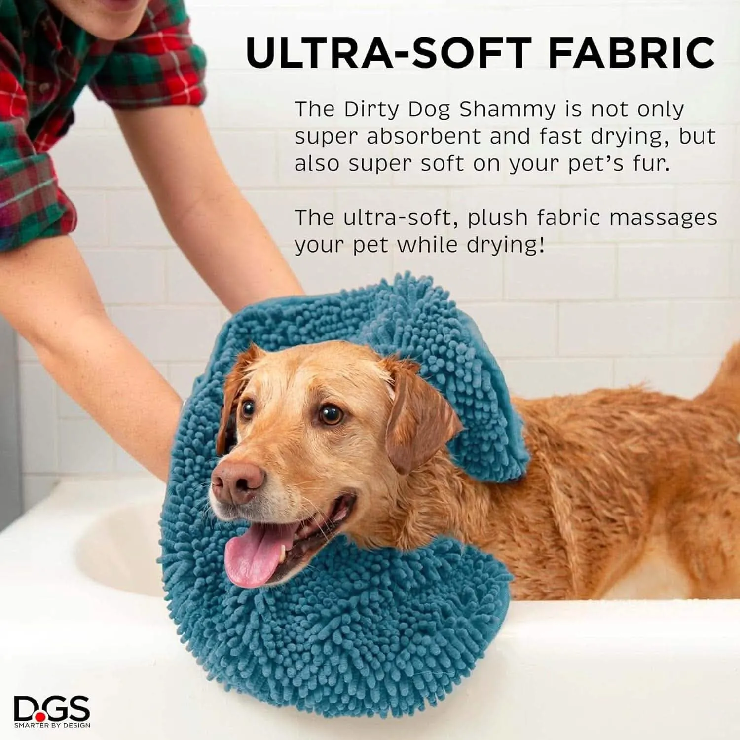Pet Shammy Towel | Heavy-Duty Microfiber Bath Towel | Quick-Dry Dog & Cat Towel | 13"x31" Grey