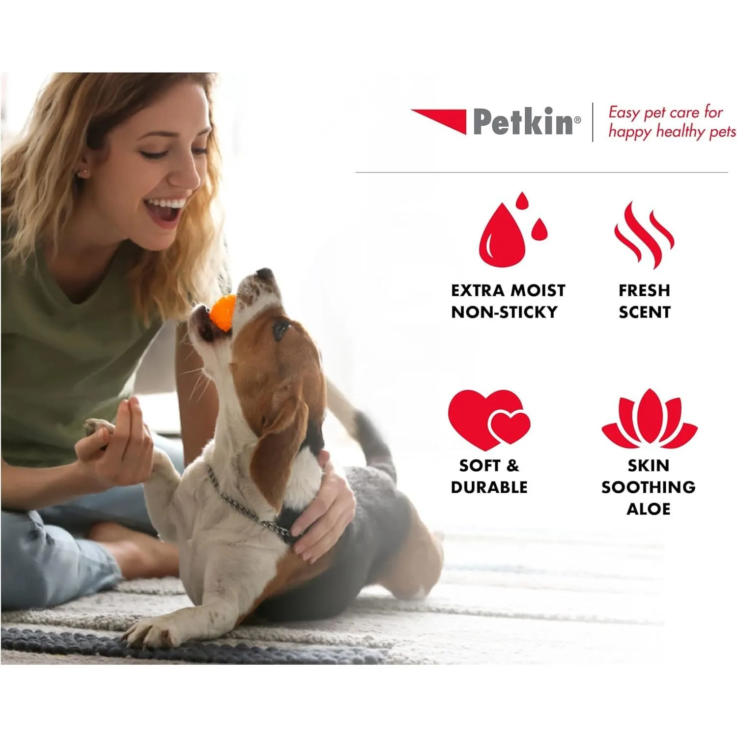 Petkin Germ Removal Petwipes Travel Wipes Pack of 10