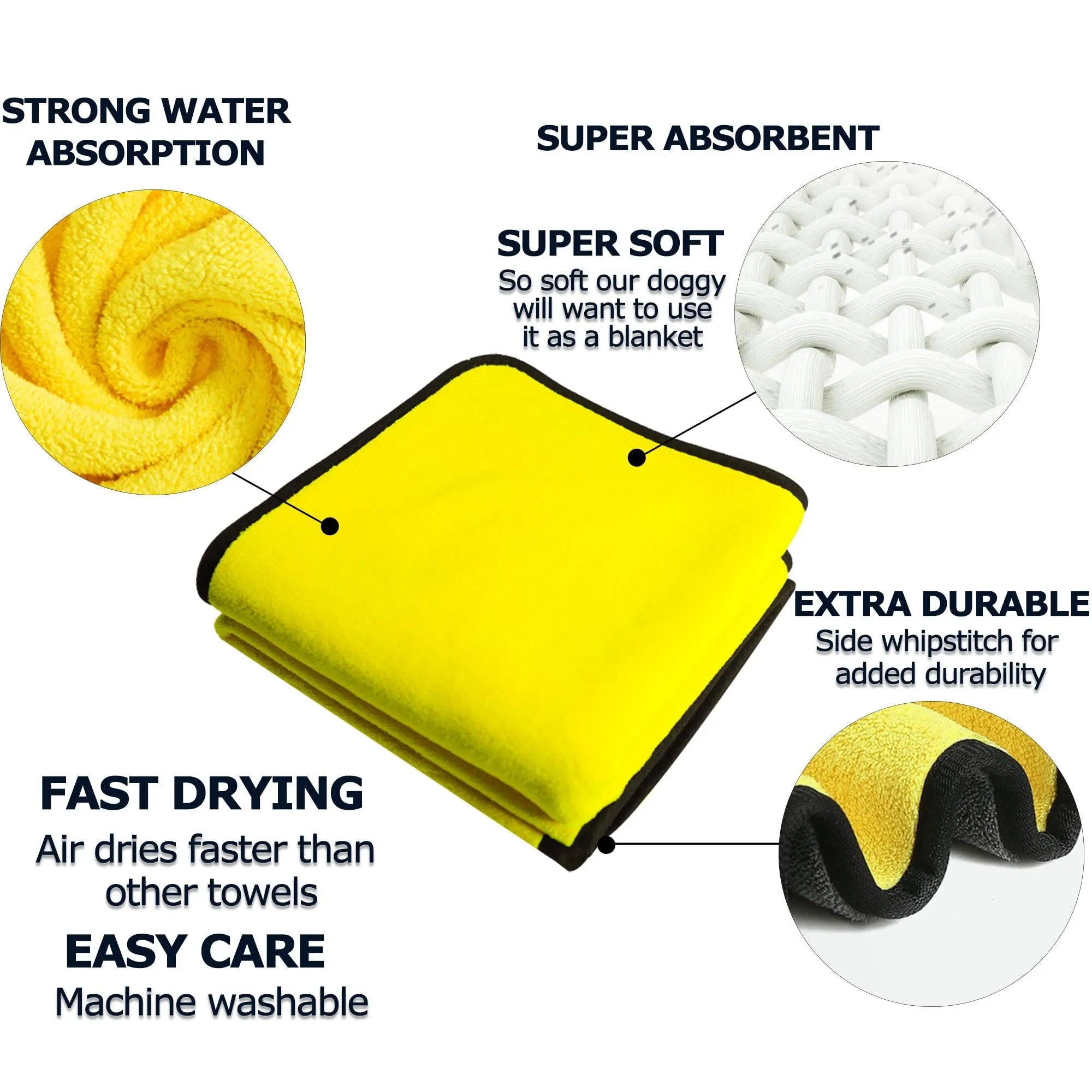 QuickDry Pet Towel – Super Absorbent Microfiber Dog & Cat Bath Towel, Soft & Fast Drying