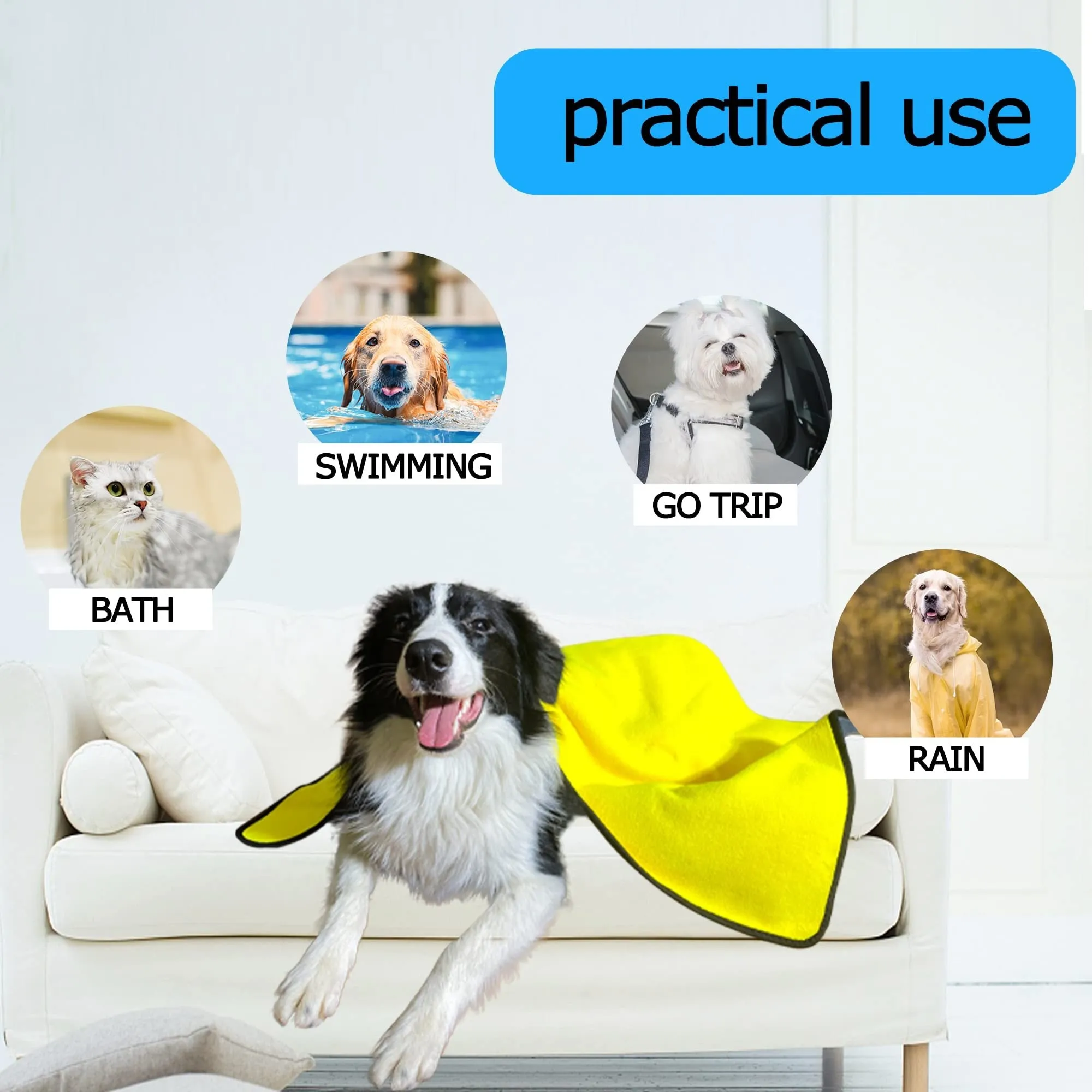 QuickDry Pet Towel – Super Absorbent Microfiber Dog & Cat Bath Towel, Soft & Fast Drying