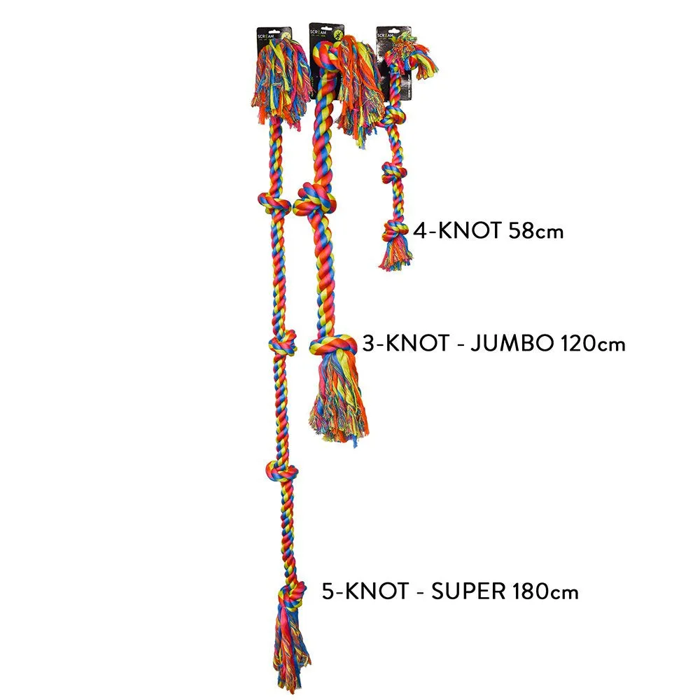 Scream 5-Knot Rope Dog Toy - 183cm