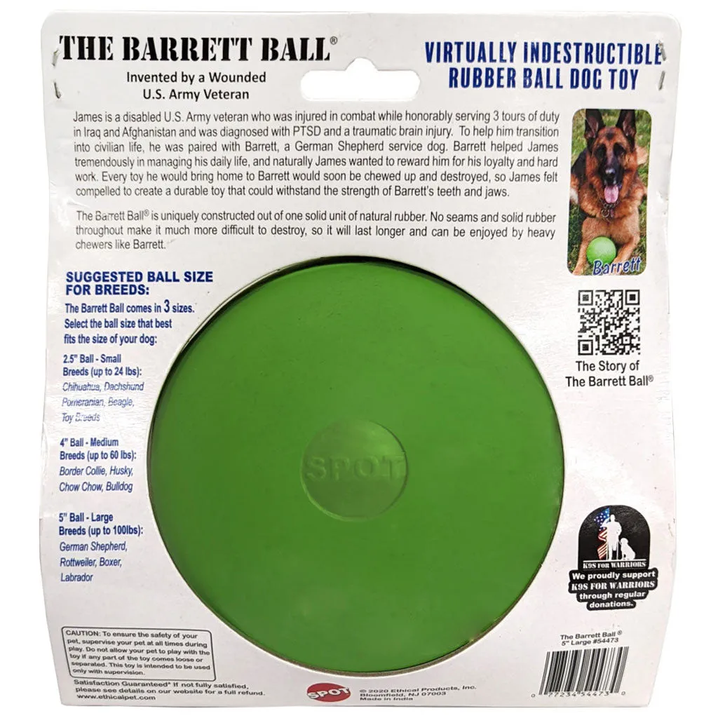 Spot Barrett Ball Dog Toy Green Large, 5"