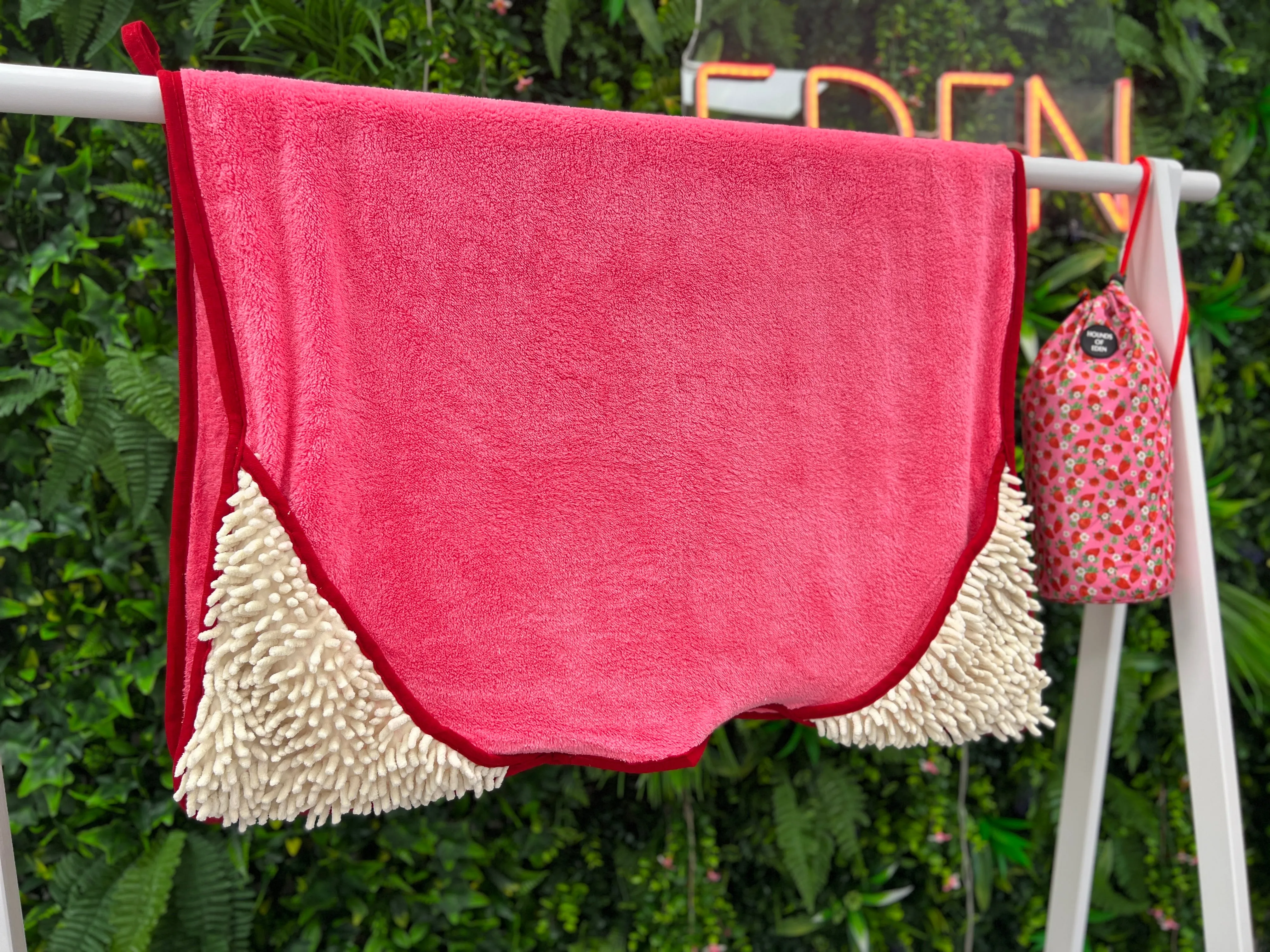Strawberry Patch - Dog Towel   Carry Bag