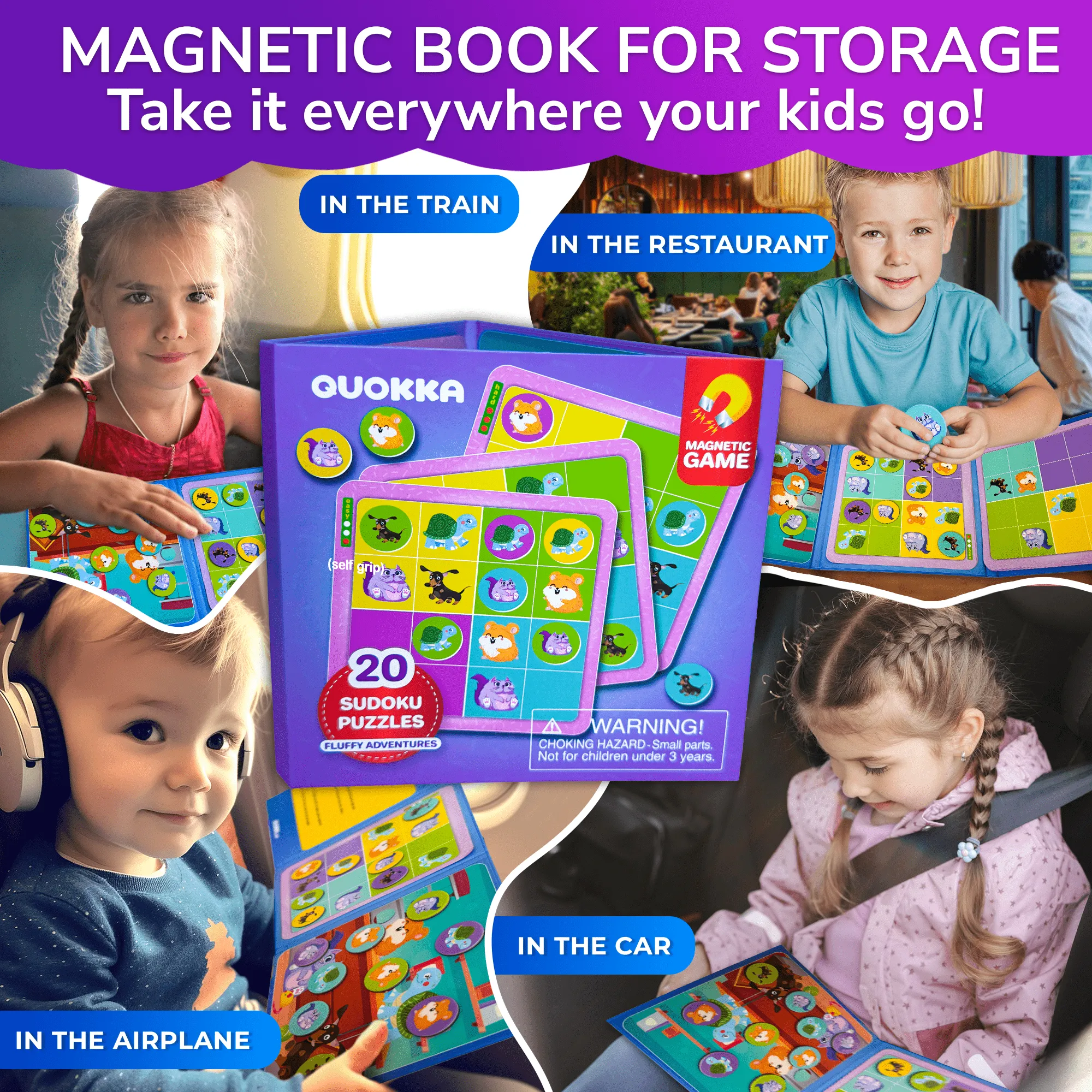 Sudoku Magnetic Puzzle Book for Kids | 20 pcs with 3 Levels