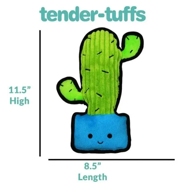 tender-tuffs Easy Grab Green Cactus Plush Dog Toy